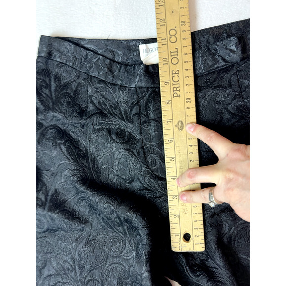 Hugo Buscati Collection Pant 10 Vintage Black Embossed straight Leg Goth Grunge - Picture 14 of 16